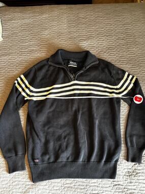 Sebago Quarter-zip Navy and White Sweater